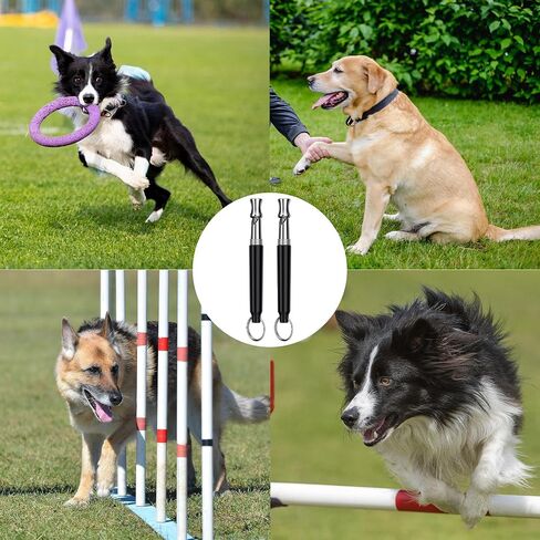2PCS Dog Whistle Set – Black and White Training Whistles with Lanyards for Bark Control and Recall in Saudi Arabia