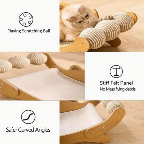 Sofá Grande de Madera maciza para Gatos, reclinable, con Forma de concubina Imperial, resistente al desgaste, sin migas, con garra de gato integrada, empaquetado en caja. in Kuwait