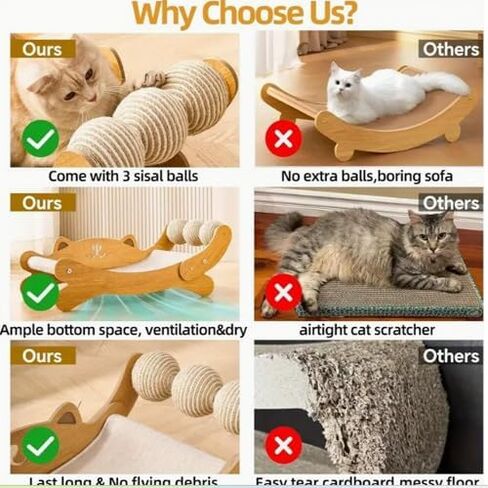 Sofá Grande de Madera maciza para Gatos, reclinable, con Forma de concubina Imperial, resistente al desgaste, sin migas, con garra de gato integrada, empaquetado en caja. in Kuwait
