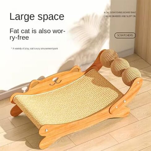 Sofá Grande de Madera maciza para Gatos, reclinable, con Forma de concubina Imperial, resistente al desgaste, sin migas, con garra de gato integrada, empaquetado en caja. in Kuwait