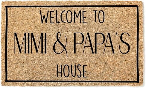 Custom Door Mat - Mimi and Papa Welcome Gift for Nana or Grandma Grandmother Christmas New Present 4642 in Saudi Arabia