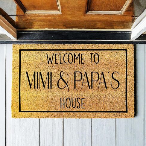 Custom Door Mat - Mimi and Papa Welcome Gift for Nana or Grandma Grandmother Christmas New Present 4642 in Saudi Arabia
