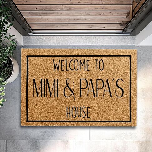 Custom Door Mat - Mimi and Papa Welcome Gift for Nana or Grandma Grandmother Christmas New Present 4642 in Saudi Arabia