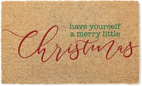 Have Yourself a Merry Little Christmas Doormat - Premium Quality 100% Coconut Coir Thick Durable Holiday Decor Entryway Mat STK 1511 in Saudi Arabia