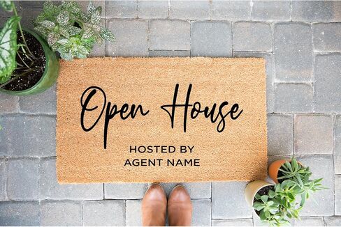 Open House Realtor Door Mat v3 | Home Doormat Business Premium Quality, Thick 100% Coir Coconut Husk Front & Made in The USA - 1495 in Saudi Arabia