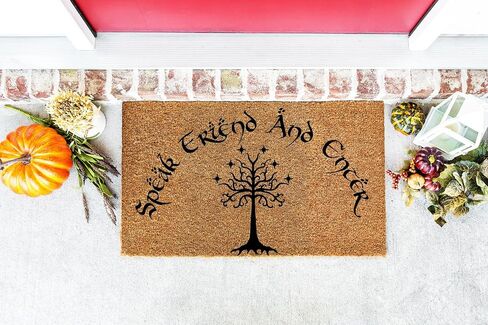 Speak Friend and Enter Geek Chic Doormat, Premium Coconut Coir, Nerdy Housewarming Gift, Closing Welcome Mat, STK 1425 in Saudi Arabia