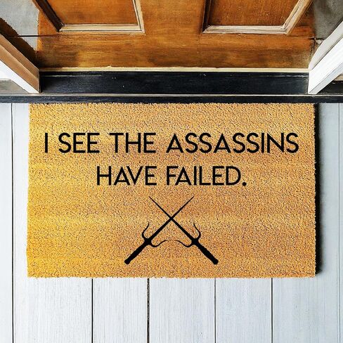 Doormat I See The Assassins Have Failed | Funny Go Away Welcome Mat Door Gift Home stk1943 in Saudi Arabia