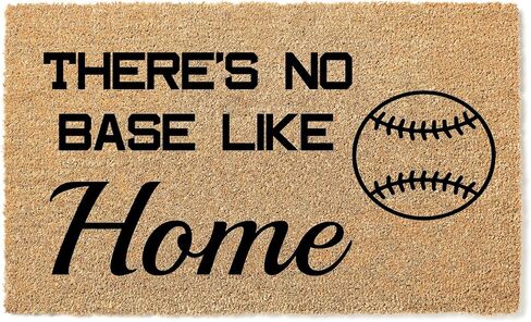 Doormat There's No Base Like Home - Funny Door Mat Cute Welcome Baseball stk3060 in Saudi Arabia