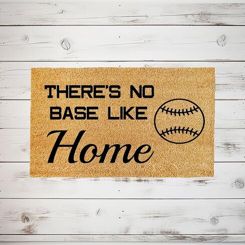 Doormat There's No Base Like Home - Funny Door Mat Cute Welcome Baseball stk3060 in Saudi Arabia