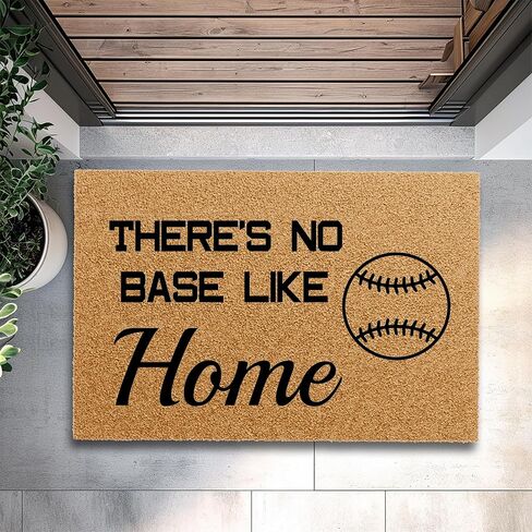 Doormat There's No Base Like Home - Funny Door Mat Cute Welcome Baseball stk3060 in Saudi Arabia