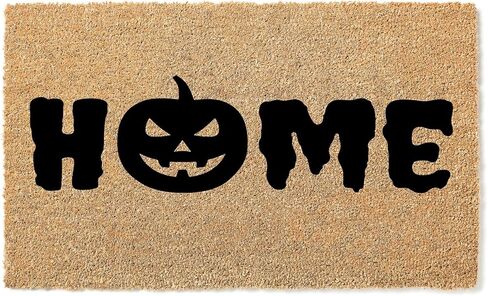 Pumpkin Home 100% Coconut Coir Spice Doormat Halloween Ghost & Witch Decor, Fall Welcome Mat Ideal for Haunted House Outdoor Use stk2010 in Saudi Arabia
