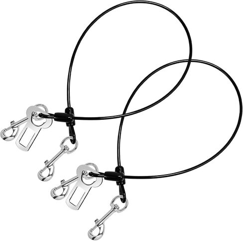 2 Pack Chew Proof Metal Dog Cable Lead, No Tangle Dog Leash Extender Leads for Small Medium Dogs Collar Harness (Double Hook) in Saudi Arabia