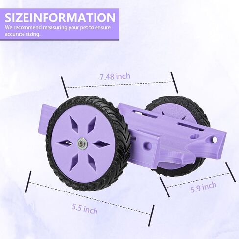 Adjustable Guinea Pig, Rabbit and Hamster Wheelchair for Back Legs Mobility Aid, Soft TPU Tires with Raps (Small) in Saudi Arabia