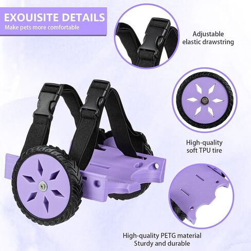 Adjustable Guinea Pig, Rabbit and Hamster Wheelchair for Back Legs Mobility Aid, Soft TPU Tires with Raps (Small) in Saudi Arabia