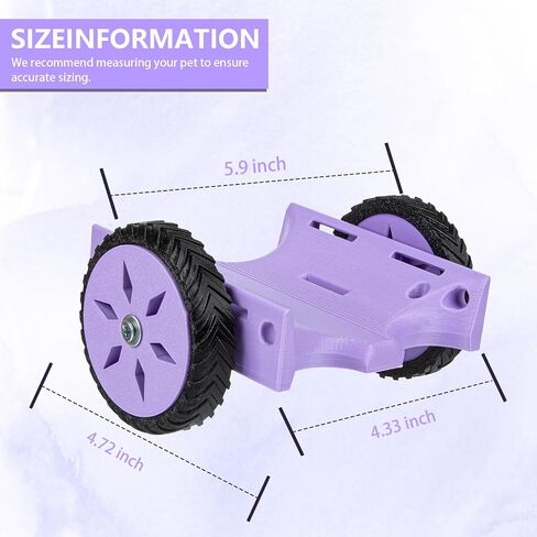 Adjustable Guinea Pig, Rabbit and Hamster Wheelchair for Back Legs Mobility Aid, Soft TPU Tires with Raps (Small) in Saudi Arabia