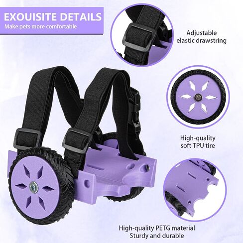 Adjustable Guinea Pig, Rabbit and Hamster Wheelchair for Back Legs Mobility Aid, Soft TPU Tires with Raps (Small) in Saudi Arabia