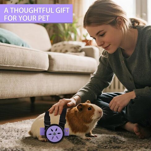 Adjustable Guinea Pig, Rabbit and Hamster Wheelchair for Back Legs Mobility Aid, Soft TPU Tires with Raps (Small) in Saudi Arabia