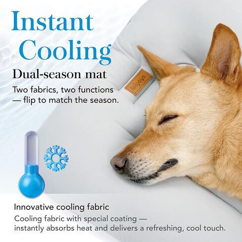 ibiyaya All-Season Pet Stroller Cushion for Dogs – Reversible Cooling and Soft Pad, Secure Fit with Magnetic Clasps, Machine Washable - Thames Green (L) in Saudi Arabia