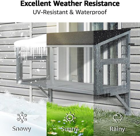 beeNbkks Cat Catio, Window Box Enclosure for Indoor Cats, Wooden Window Perch House, Expandable for Multi Kittens, Secure Comfortable Outdoor Haven for Pets, All Weather Use, Nature Friendly Design in Saudi Arabia