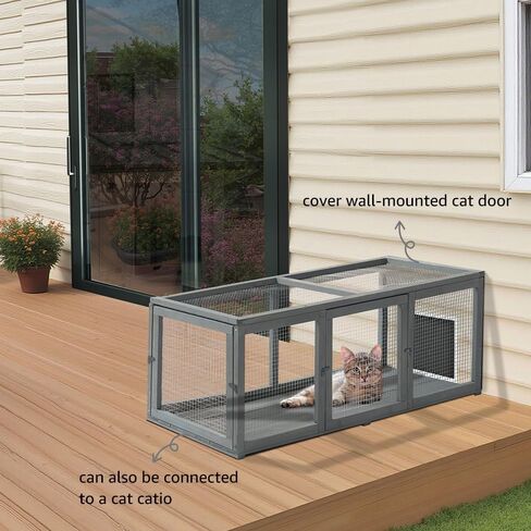 beeNbkks Cat Catio, Window Box Enclosure for Indoor Cats, Wooden Window Perch House, Expandable for Multi Kittens, Secure Comfortable Outdoor Haven for Pets, All Weather Use, Nature Friendly Design in Saudi Arabia