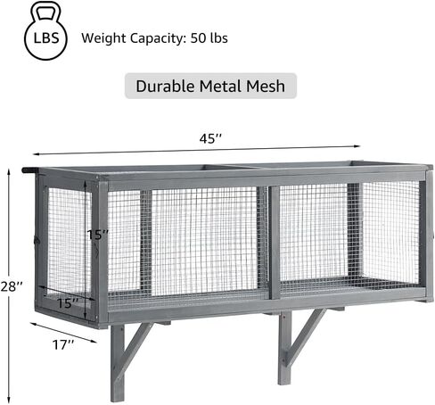 beeNbkks Cat Catio, Window Box Enclosure for Indoor Cats, Wooden Window Perch House, Expandable for Multi Kittens, Secure Comfortable Outdoor Haven for Pets, All Weather Use, Nature Friendly Design in Saudi Arabia