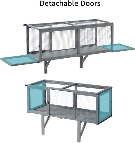 beeNbkks Cat Catio, Window Box Enclosure for Indoor Cats, Wooden Window Perch House, Expandable for Multi Kittens, Secure Comfortable Outdoor Haven for Pets, All Weather Use, Nature Friendly Design in Saudi Arabia