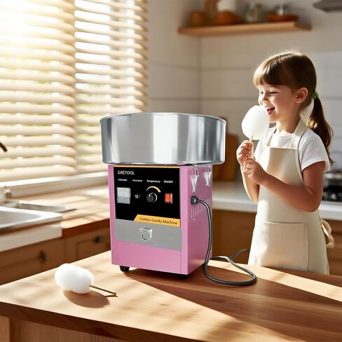 ماكينة حلوى القطن الكهربائية، ماكينة صنع خيط تنظيف الأسنان التجارية بقدرة 1000 وات مع وعاء من الفولاذ المقاوم للصدأ، ومغرفة سكر ودرج، مثالية للمنزل، والكرنفال، وأعياد ميلاد الأطفال، والحفلات العائلية، باللون الوردي in Saudi Arabia
