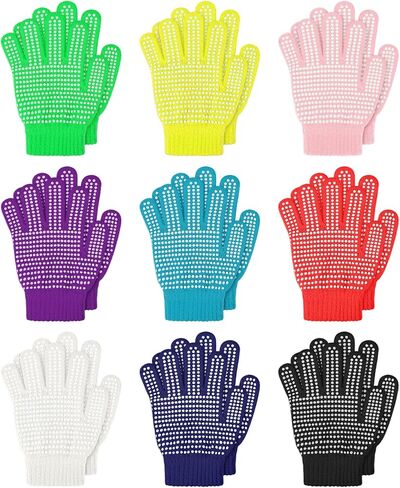 Cooraby 9 Pairs Kids Anti-skid Magic Gloves Winter Warm Stretchy Knit Gloves for Boys or Girls in Saudi Arabia