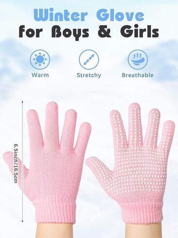 Cooraby 9 Pairs Kids Anti-skid Magic Gloves Winter Warm Stretchy Knit Gloves for Boys or Girls in Saudi Arabia