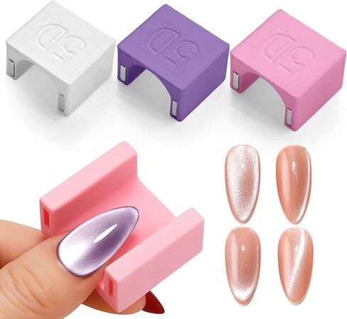5D Nail Magnet Tool for Cat Eye Gel Polish – Non-Slip Finger Stand, Strong Magnet Nail Art Manicure Tool for DIY & Salon (HJ-NAT278-Purple) in Saudi Arabia