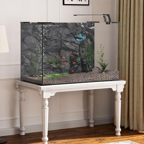 48x24 inches Stone Aquarium Background Black Rock Fish Tank Background Rocky Terrarium Backdrop Polyester in Saudi Arabia