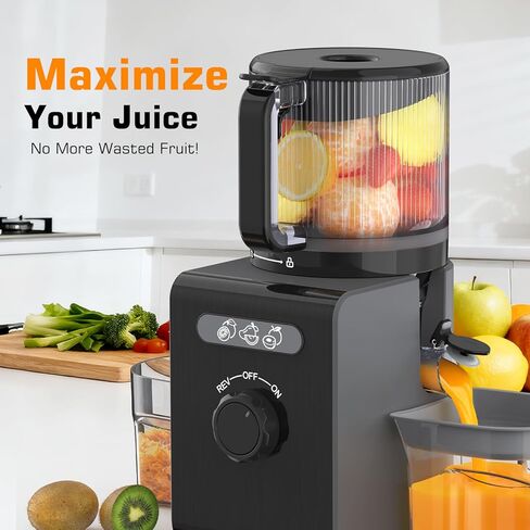 3-in-1 Juicer Machines, Cold Press Juicer 7“ Large Chute & 120oz – for Whole Vegetables & Fruits, High Juice Yield | Nut Milk | Natural Sorbet, Sliver in Saudi Arabia