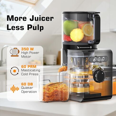 3-in-1 Juicer Machines, Cold Press Juicer 7“ Large Chute & 120oz – for Whole Vegetables & Fruits, High Juice Yield | Nut Milk | Natural Sorbet, Sliver in Saudi Arabia