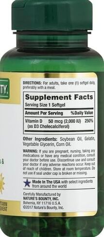 Nature's Bounty, D 2000 Iu Softgels, 150 Count (Pack of 2) in Saudi Arabia