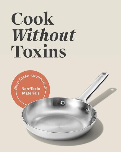 Caraway Stainless Steel Mini Fry Pan - 8 Inch Stainless Steel Frying Pan – Oven Safe & Compatible with All Stovetops – Non Toxic, PTFE & PFOA Free in Saudi Arabia