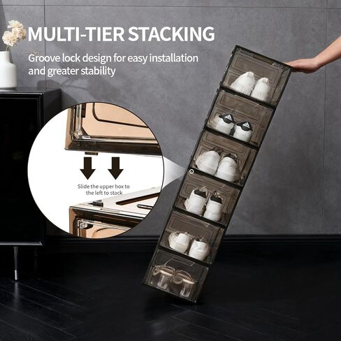 Shoe Box Shoe Storage Box Shoe Storage Organizer ，Under Bed Shoe Storage， With Wheels Stackable (White, 3 Pack) in Saudi Arabia