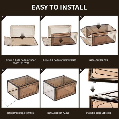 Shoe Box Shoe Storage Box Shoe Storage Organizer ，Under Bed Shoe Storage， With Wheels Stackable (White, 3 Pack) in Saudi Arabia