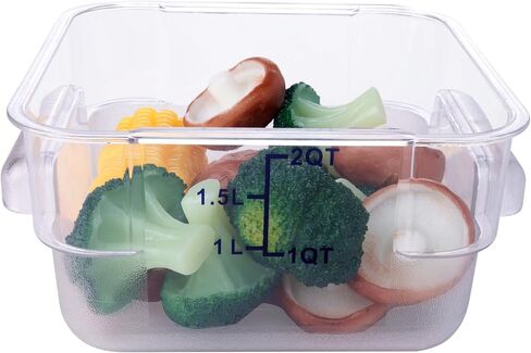 2 Pack Square Food Storage Container With Lid,2-12 Quart Commercial Storage Box With Scale & Handle,Cake Making,Dough Marinating Meat,Kitchen Supplies (6 Quart) in Kuwait