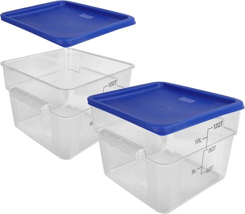 2 Pack Square Food Storage Container With Lid,2-12 Quart Commercial Storage Box With Scale & Handle,Cake Making,Dough Marinating Meat,Kitchen Supplies (6 Quart) in Kuwait
