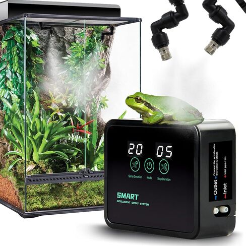 Reptile Humidifiers Smart Misting System for Reptile Terrariums, Reptile Mister Automatic with Timer, Reptile Mister Adjustable Misting Nozzles for Chameleons, Frog, Lizard, Snake in Kuwait