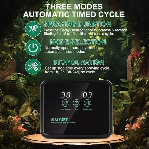 Reptile Humidifiers Smart Misting System for Reptile Terrariums, Reptile Mister Automatic with Timer, Reptile Mister Adjustable Misting Nozzles for Chameleons, Frog, Lizard, Snake in Kuwait