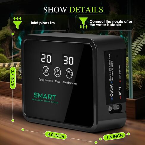 Reptile Humidifiers Smart Misting System for Reptile Terrariums, Reptile Mister Automatic with Timer, Reptile Mister Adjustable Misting Nozzles for Chameleons, Frog, Lizard, Snake in Kuwait