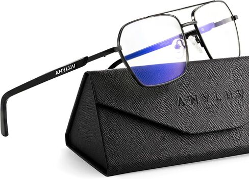 ANYLUV Reading Glasses Men Women Blue Light Blocking, Premium Mens Reading Glasses Al-mg Frame with Spring Hinge Anti Glare in Kuwait
