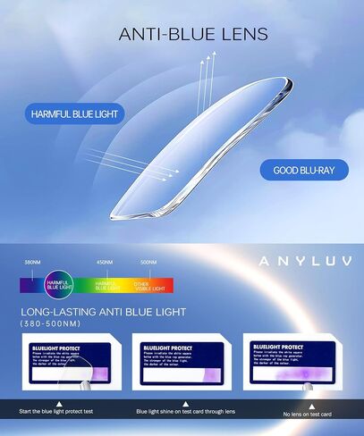 ANYLUV Reading Glasses Men Women Blue Light Blocking, Premium Mens Reading Glasses Al-mg Frame with Spring Hinge Anti Glare in Kuwait
