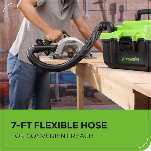 Greenworks 24V Brushless 3 Gallon Cordless Wet/Dry Shop Vacuum with with Hose, Crevice Tool, Floor Nozzle, 4.0Ah Battery and Charger Included in Saudi Arabia