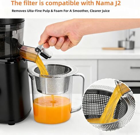 مصفاة لب Nama J2، مصفاة عصير بعد العصر، شاشة فلتر شبكية دقيقة متوافقة مع عصارة الضغط البارد Nama J2، 304 من الفولاذ المقاوم للصدأ من أجل لب أقل وعصير أكثر سلاسة، سهلة التنظيف in Saudi Arabia