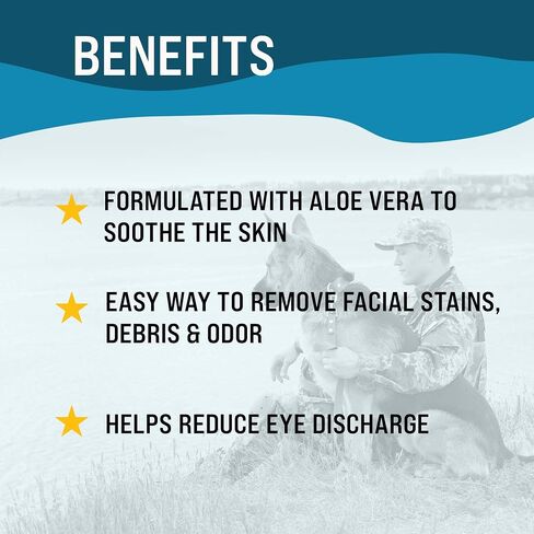 Dr. Boe's Veterinary Essentials BrightEyes Tear Stain Wipes for Dogs & Cats – Fragrance Free, Tear & Saliva Stain Remover, Eliminates Eye Discharge – 60 Count in Saudi Arabia