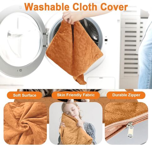 وسادة تدفئة للقطط، 6 درجات حرارة قابلة للتعديل و5 خيارات للمؤقت، وسادة تدفئة للحيوانات الأليفة مقاس 17.7 بوصة × 17.7 بوصة للقطط والكلاب، سجادة كلب للقطط مقاومة للماء للاستخدام الداخلي والخارجي مع سلك مقاوم للمضغ (بني) in Kuwait