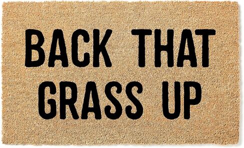 ممسحة أرجل مرحة من Back That Grass Up، ذات جودة ممتازة، سميكة 100% من جوز الهند، سجادة باب أمامية متينة، مصنوعة في الولايات المتحدة الأمريكية، سجادة مدخل مرحة STK 1647 in Saudi Arabia