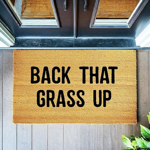 ممسحة أرجل مرحة من Back That Grass Up، ذات جودة ممتازة، سميكة 100% من جوز الهند، سجادة باب أمامية متينة، مصنوعة في الولايات المتحدة الأمريكية، سجادة مدخل مرحة STK 1647 in Saudi Arabia